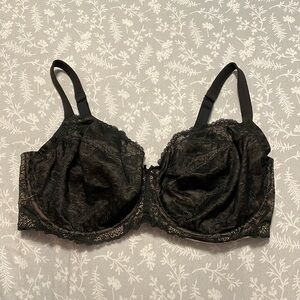 Cacique Black Lace unlined full coverage Bra 40F